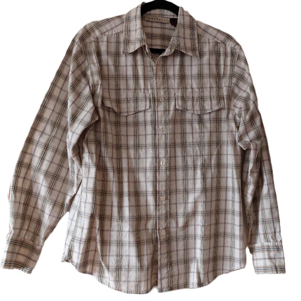 Retreat Men's Plaid Long Sleeved Button-Down Shirt
